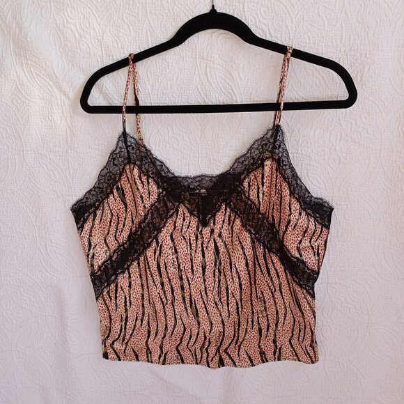 Victorias Secret Lace Trim Animal Print Camisole XL Pijama - Picture 1 of 6